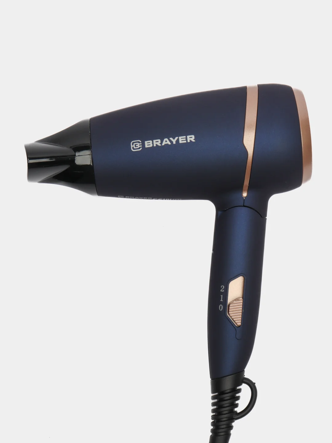 Фен BRAYER BR3025 (1400 Вт, 2 скорости, холодный воздух, складная ручка, съемный фильтр, шнур 1,8 м)