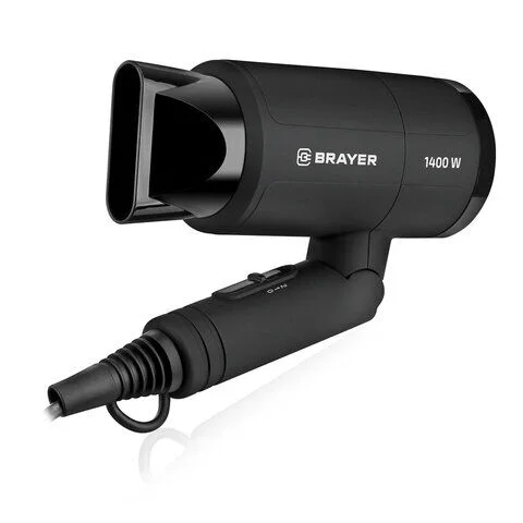 Фен BRAYER BR3040 (1400 Вт, 2 скорости, узкий концентратор складная ручка, съемный фильтр,  1,8 м)