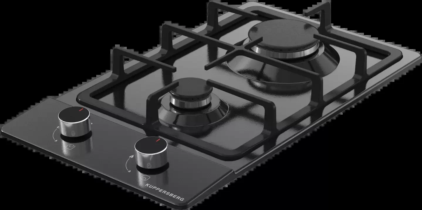 Варочная поверхность Kuppersberg FS 30 B, газ, High-Tech, 30 см, автоматический электроподжиг, газ-контроль, форсунки под сжиженый газ, SABAF конфорки