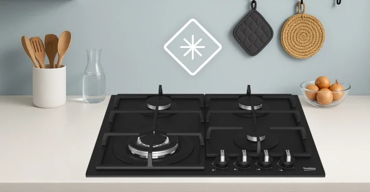 Встраиваемая газовая варочная поверхность Beko HIYG 64225 SBO, Черный