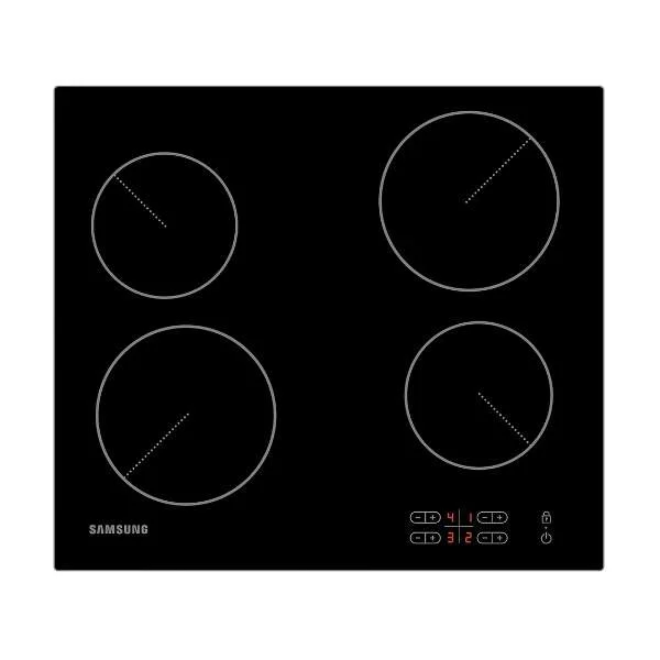 Встраиваемая электрическая панель Samsung NZ64T3506AK/WT 575x505x55 мм, стеклокерамика, 4 конфорки, скошенная рамка,сенсорное управление, светодиодный