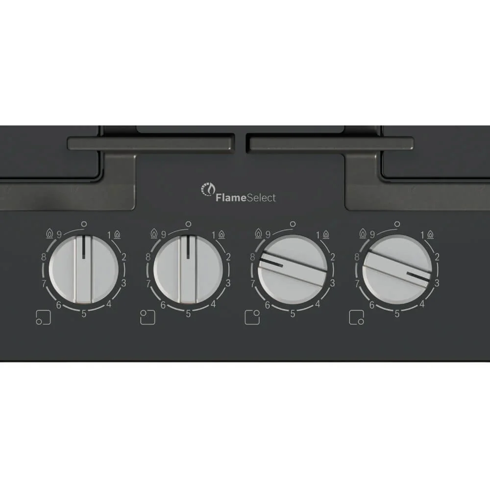 Газовая варочная панель Bosch PPH6A6I40O 5.8x59x52 см, WOK, закаленное стекло, независимая, черная
