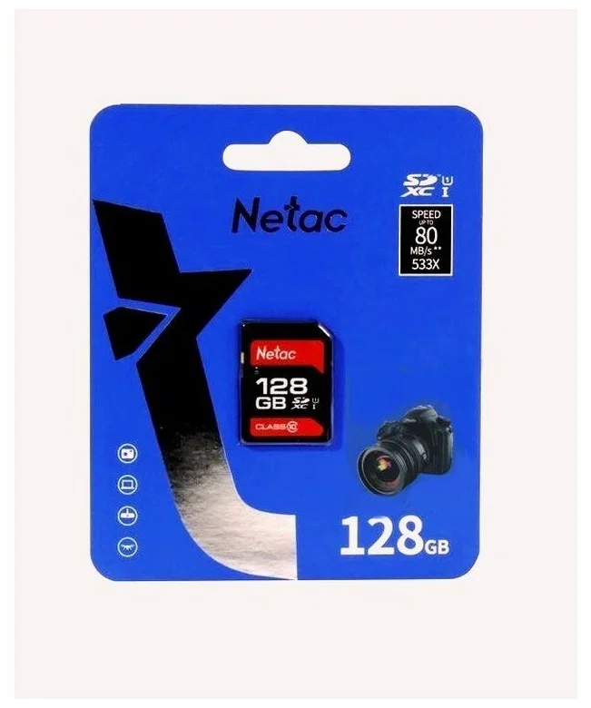 Карта памяти 128GB Netac P600 SDHC U1/C10 up to 80MB/s
