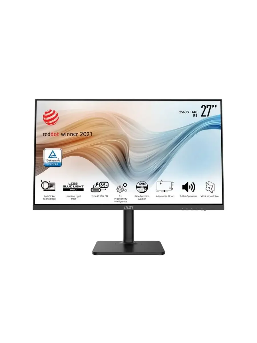Монитор 27" MSI Modern MD272XP IPS 1920x1080, 100 Гц, 4 мс, 16:9, 300 кд/м2, 1xHDMI, 1xDP, 1xUSB-C, 1x3.5 мм, черный