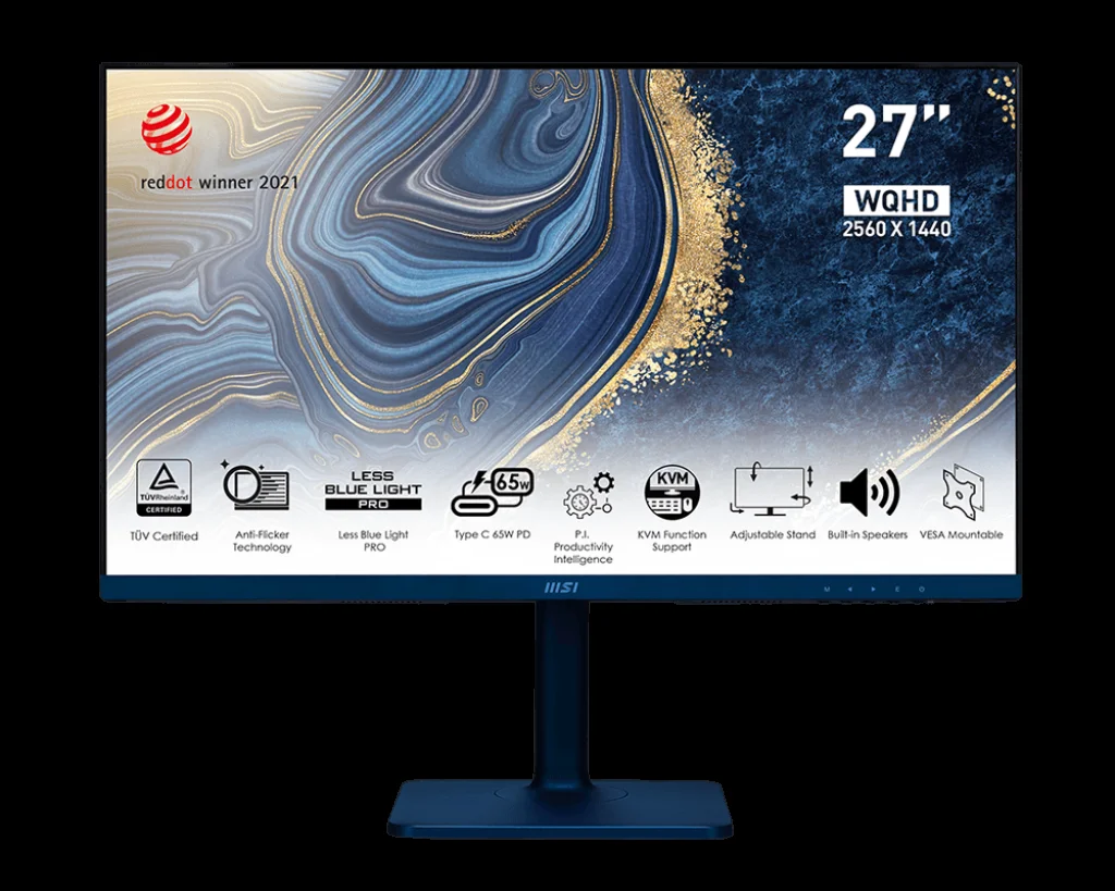 Монитор 27" MSI Modern MD272XP IPS 1920x1080, 100 Гц, 4 мс, 16:9, 300 кд/м2, 1xHDMI, 1xDP, 1xUSB-C, 1x3.5 мм, черный