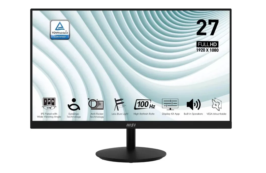 Монитор 27" MSI Pro MP271 E14A IPS 1920x1080, 144 Гц, 1 мс (MPRT), 16:9, 300 кд/м², VGA, HDMI 2.0, DP 1.2a, 3.5 Jack, динамики (2x2 Вт), HDR10, Adapti