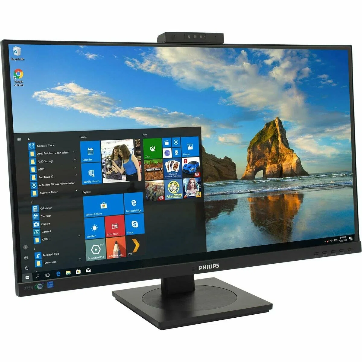 Монитор 27" Philips 275B1 IPS 2560x1440, 75 Гц, 4 мс, 300 кд/м2, 16:9, 1xHDMI, 1xDP, 1x3.5 мм, черный