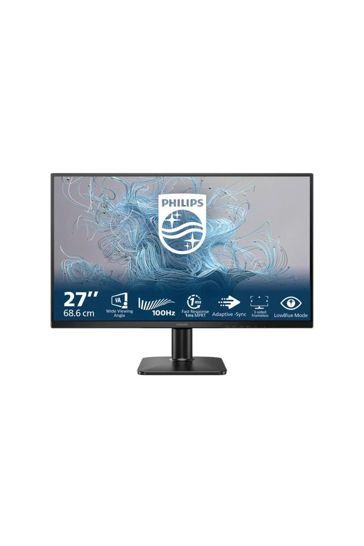 Монитор 27" Philips 27E2N1500 IPS 2560x1440, 120 Гц, 1 мс, 16:9, 250 кд/м², HDMI 2.0, DP 1.2, HDR10, черный
