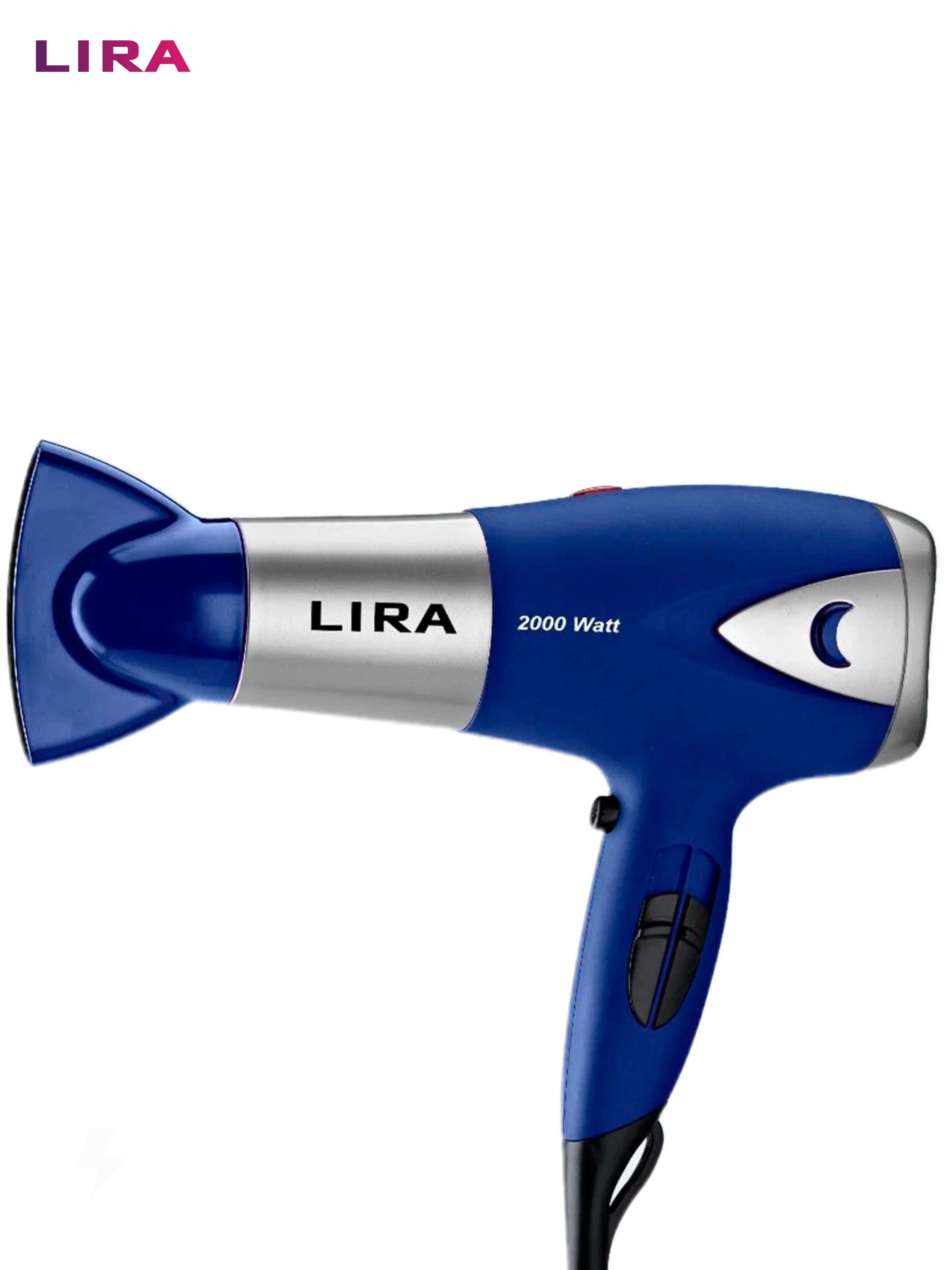 Фен LIRA LR 0703 (мощность 2000Вт, 3 реж. темпер, 2 скорости)