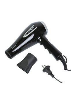 Фен LIRA LR 0706 black  (мощность 2200Вт, 4 режима, 2 скорости, мотор АС, фильтр)  АКЦИЯ!