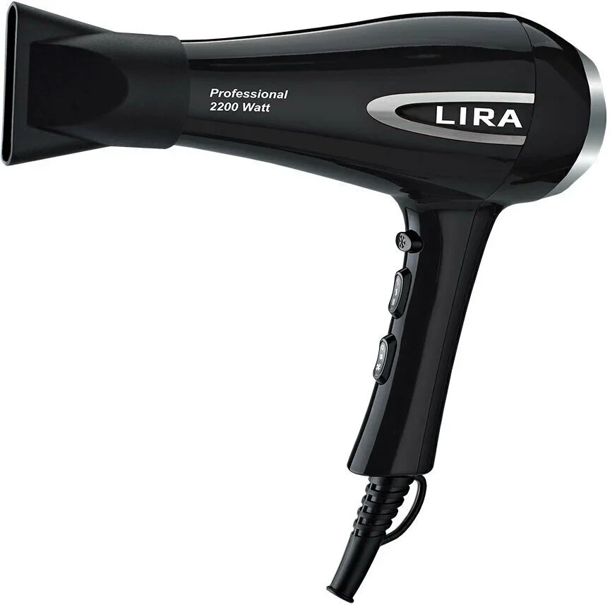 Фен LIRA LR 0706 black (мощность 2200Вт, 4 режима, 2 скорости, мотор АС, фильтр) АКЦИЯ!