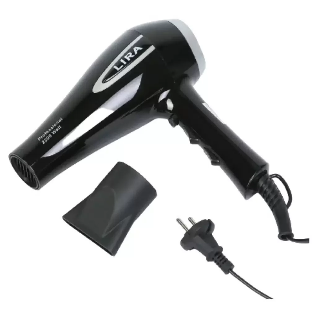 Фен LIRA LR 0706 black (мощность 2200Вт, 4 режима, 2 скорости, мотор АС, фильтр) АКЦИЯ!