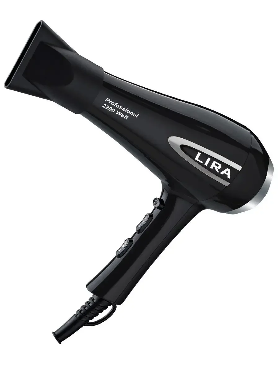 Фен LIRA LR 0706 black (мощность 2200Вт, 4 режима, 2 скорости, мотор АС, фильтр) АКЦИЯ!