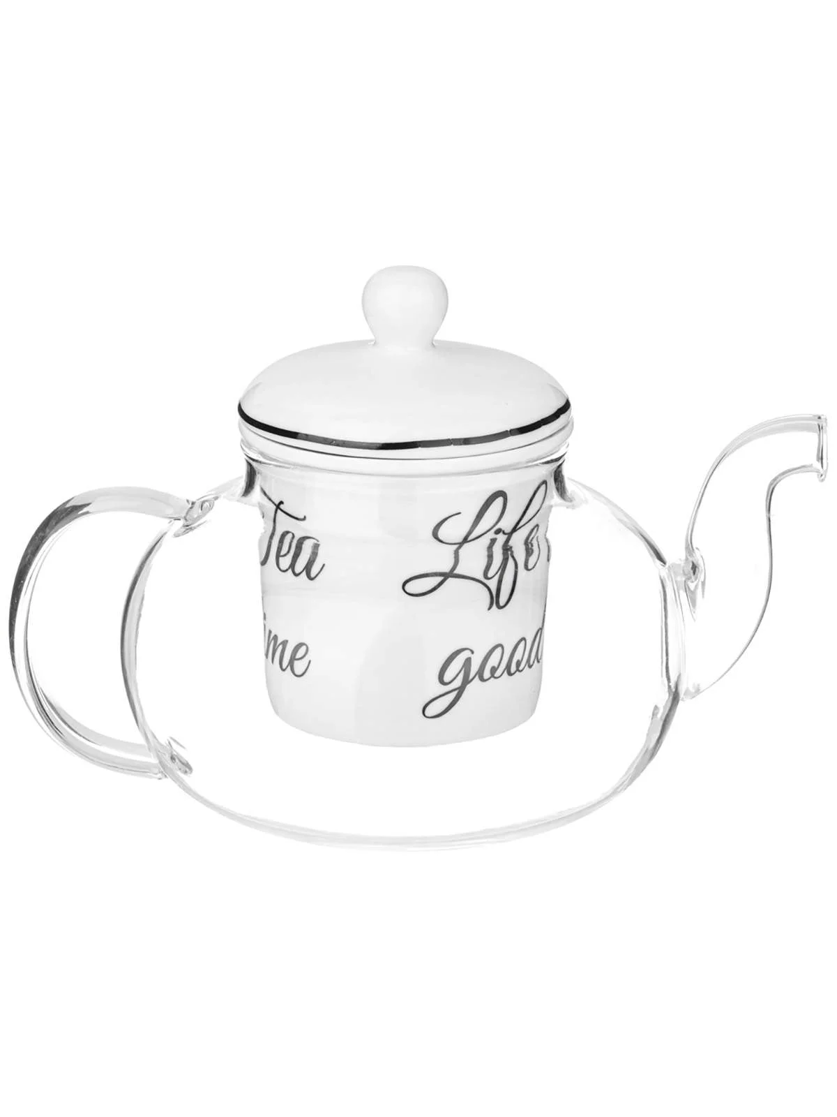 ЧАЙНИК СТЕКЛЯННЫЙ С ФАРФОРОВЫМ СИТОМ LEFARD BON APPETIT 650 МЛ