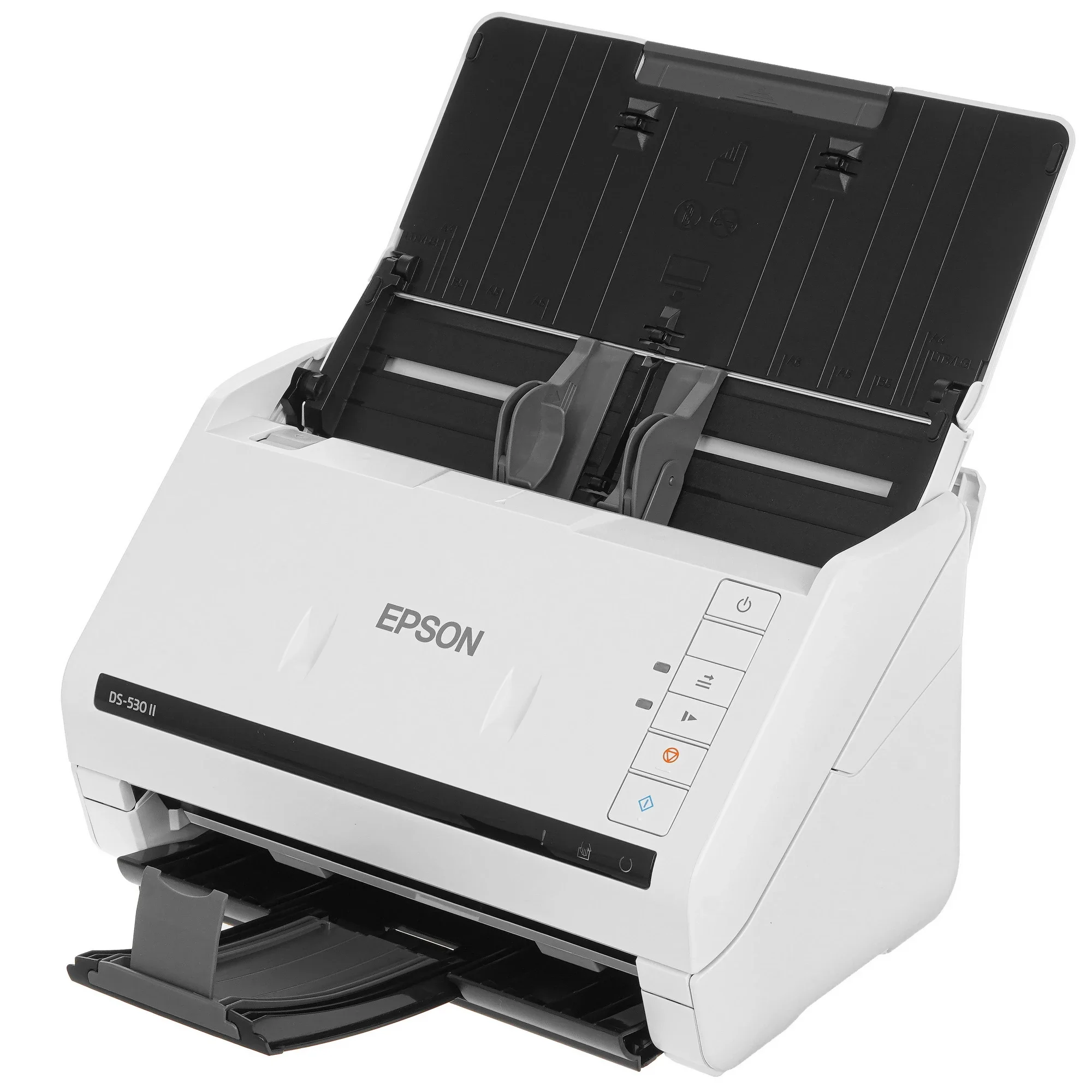 Сканер протяжный Epson WorkForce DS-530II (B11B261401/502) A4 белый/черный