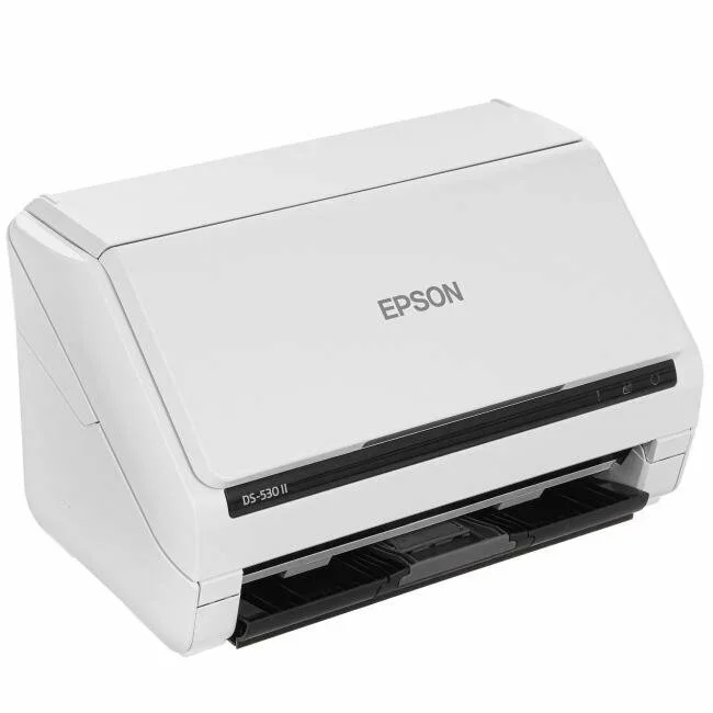 Сканер протяжный Epson WorkForce DS-530II (B11B261401/502) A4 белый/черный