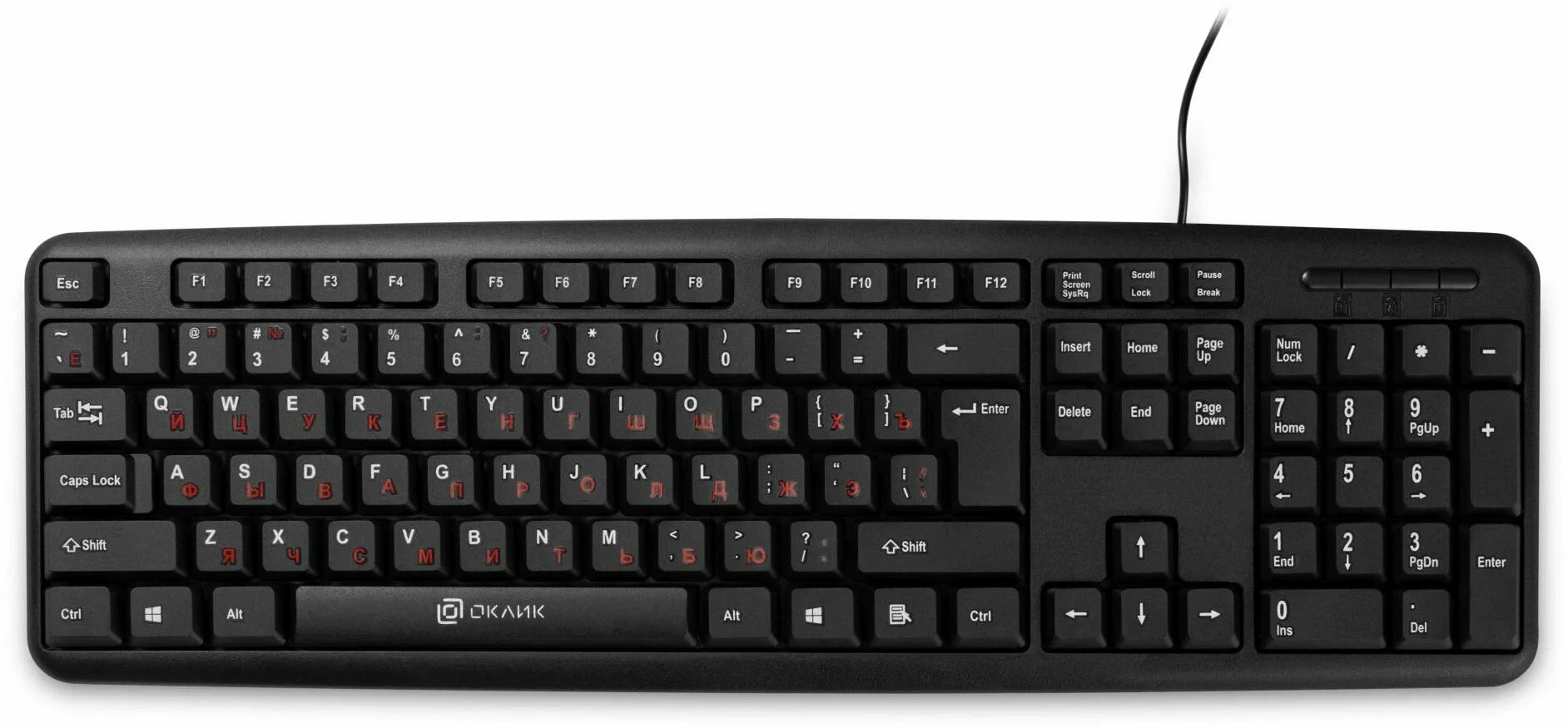 Клавиатура Oklick 90MV2 проводная, USB Type-A, чёрный