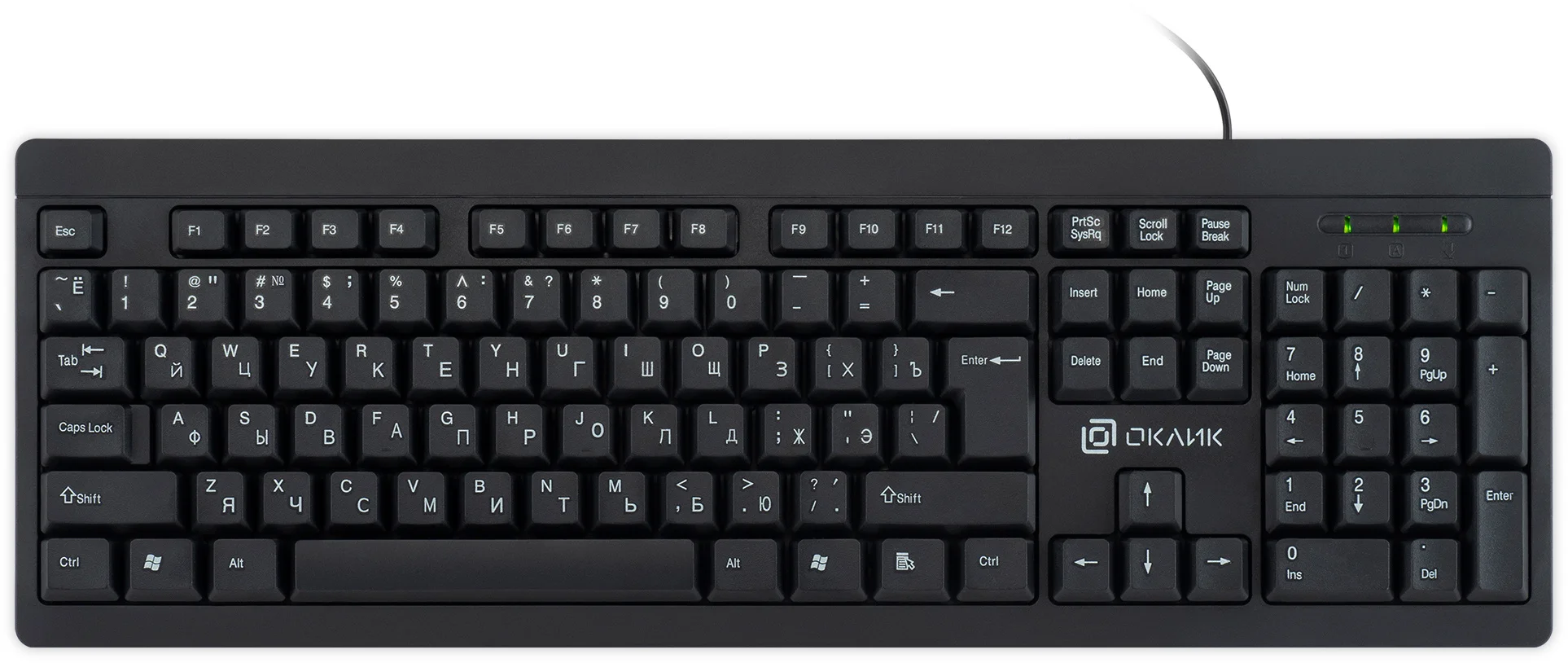 Клавиатура Oklick 95M проводная, USB Type-A, чёрный