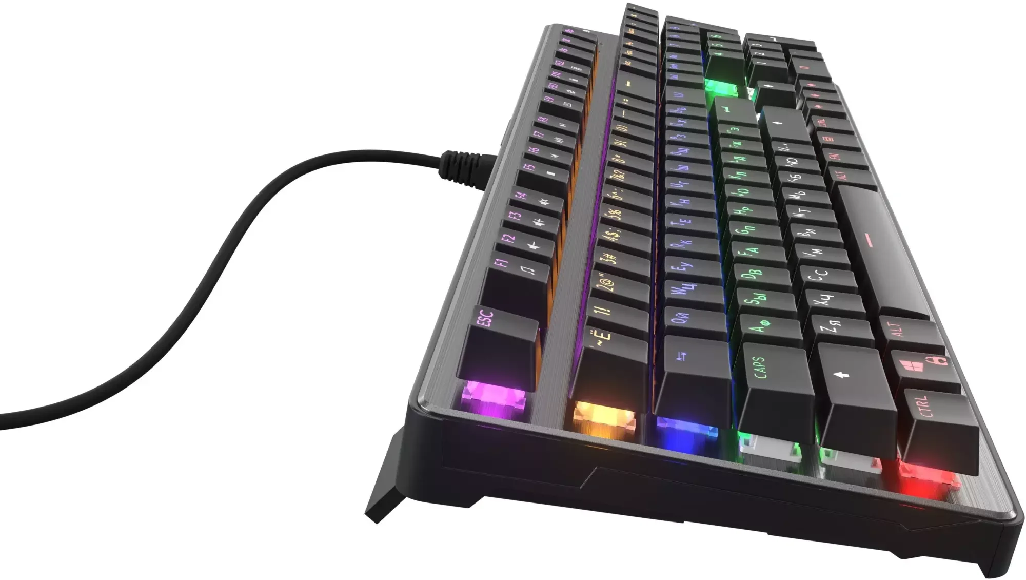 Клавиатура Oklick 970G Dark Knight проводная, USB Type-A, чёрный/серебристый