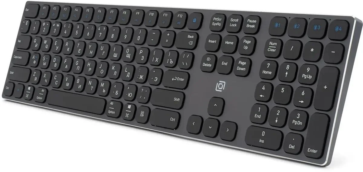 Клавиатура Oklick K867W беспроводная, Bluetooth, радиоканал, серый