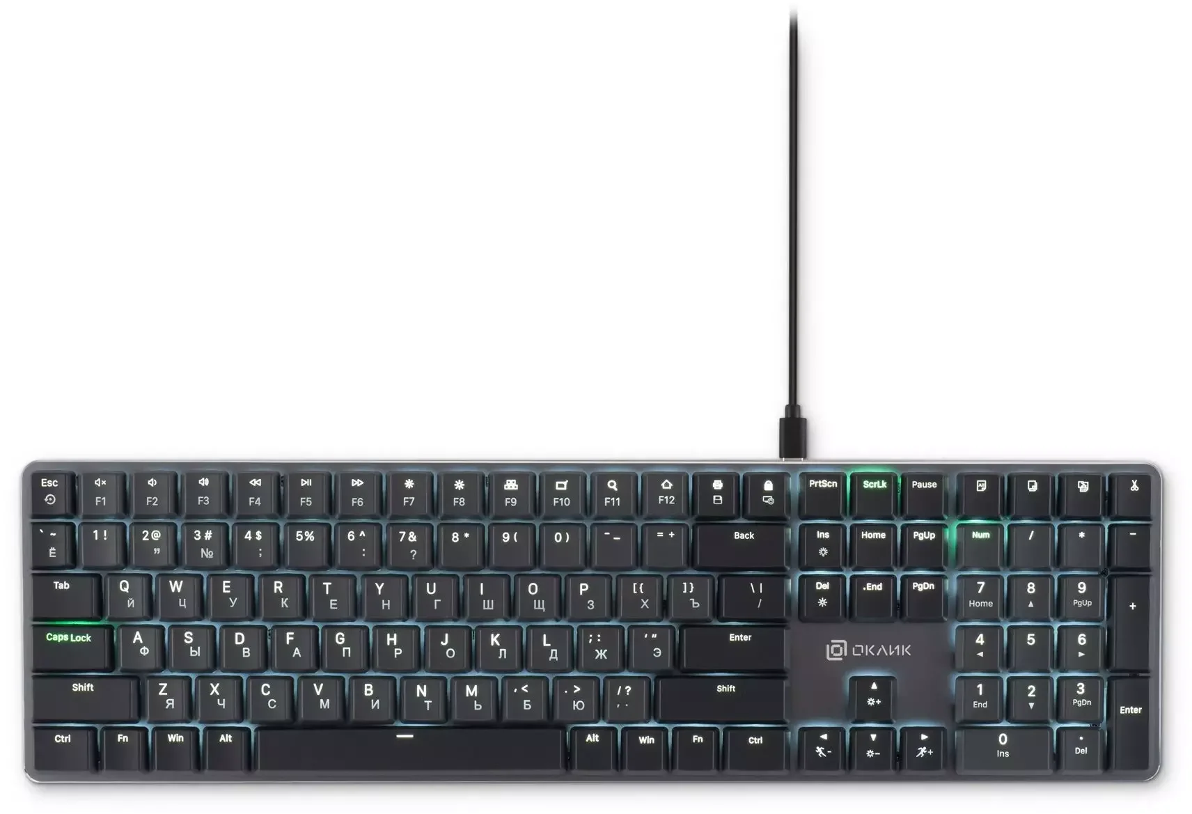 Клавиатура Oklick K953X проводная, USB Type-A, чёрный