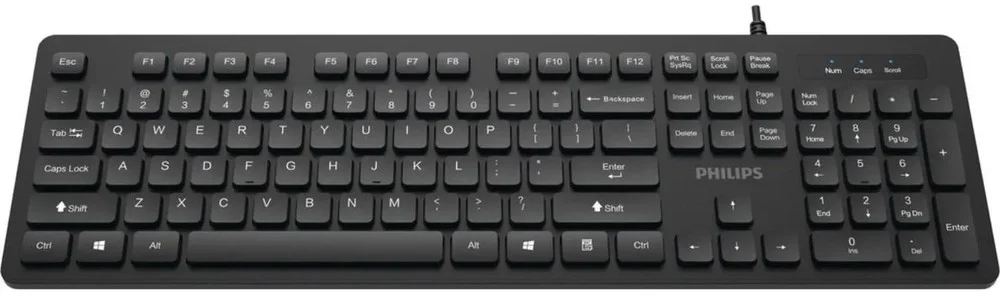 Клавиатура Philips SPK6264 проводная, USB Type-A, чёрный