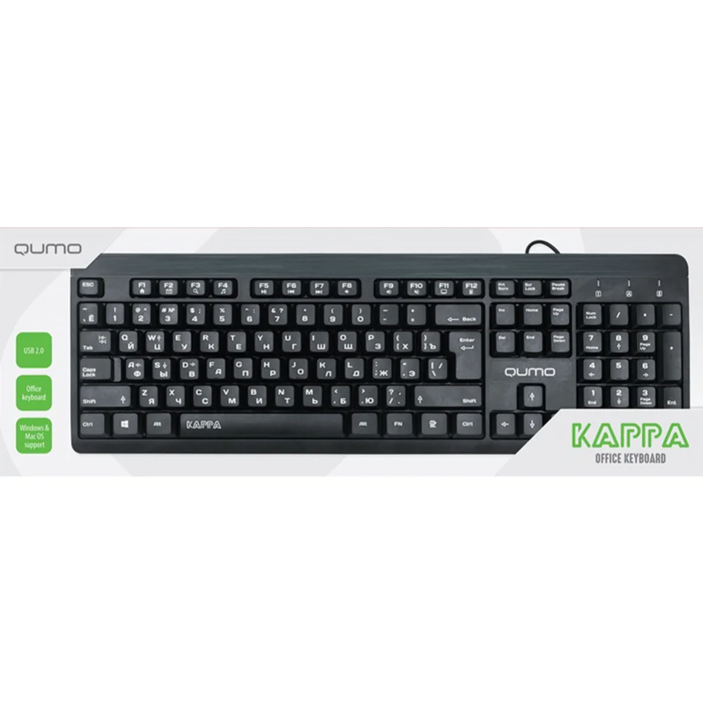 Клавиатура Qumo Kappa K17 проводная, USB Type-A, чёрный