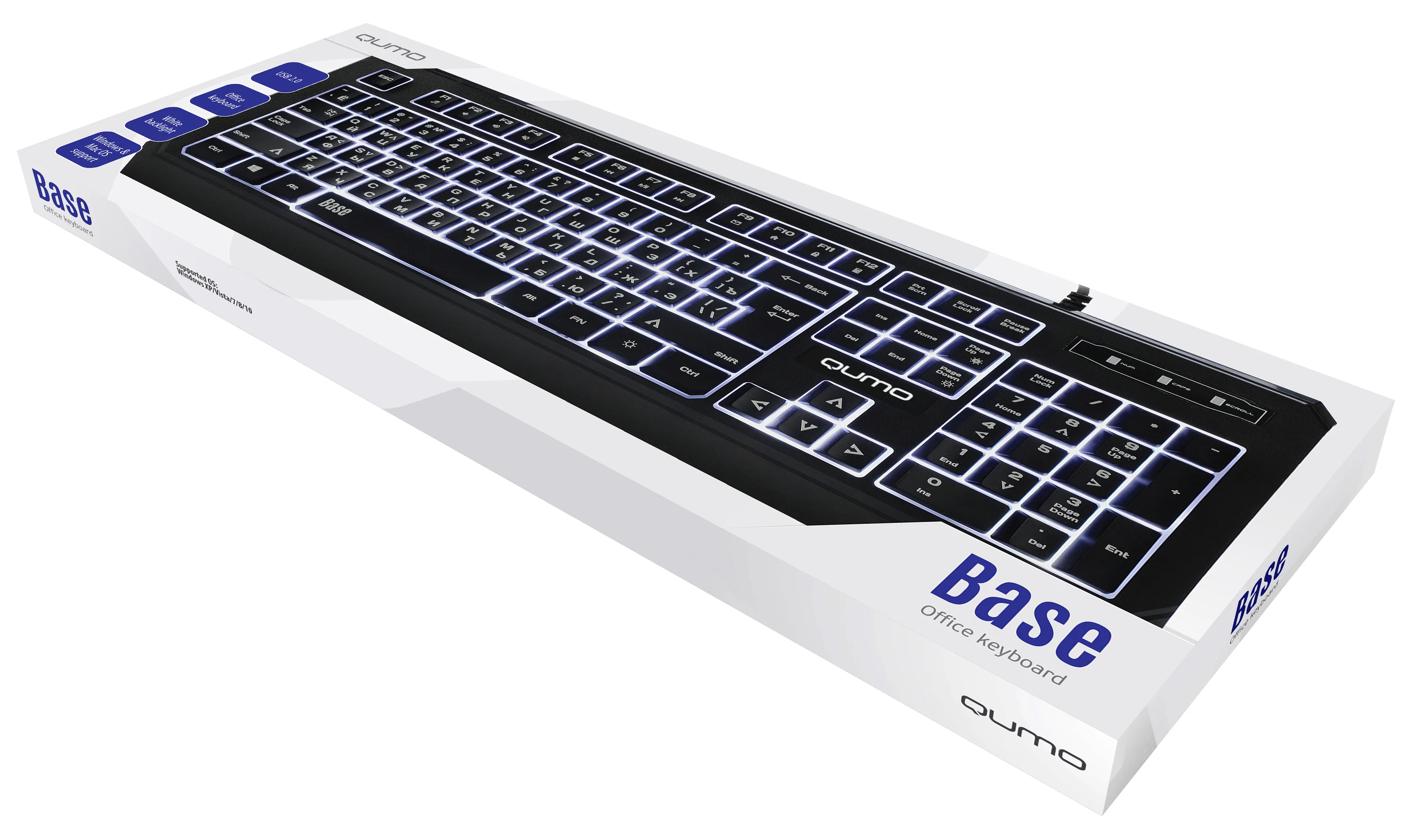 Клавиатура Qumo Office Base K59 проводная, USB Type-A, чёрный