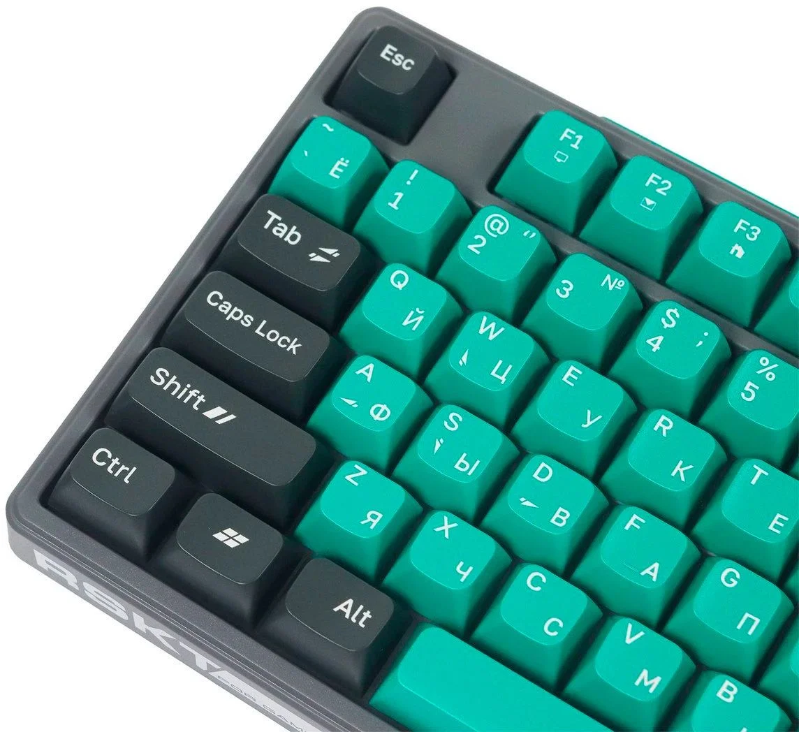 Клавиатура Raskat KM004 проводная, USB Type-A, зелёный/серый