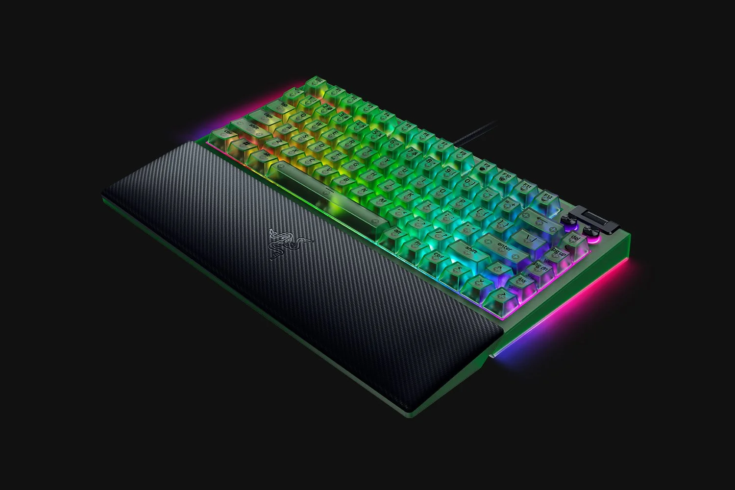 Клавиатура Razer BlackWidow V4 75% Orange Switch Phantom Green Edition проводная, USB Type-A, зелёный