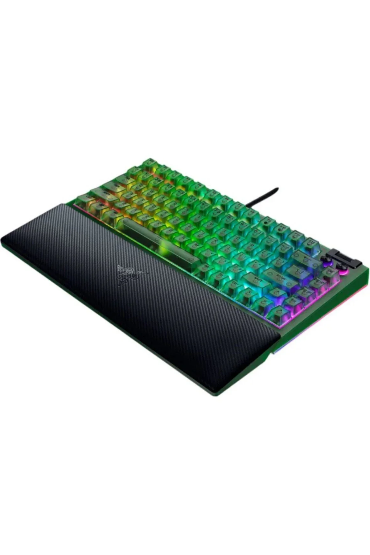 Клавиатура Razer BlackWidow V4 75% Orange Switch Phantom Green Edition проводная, USB Type-A, зелёный