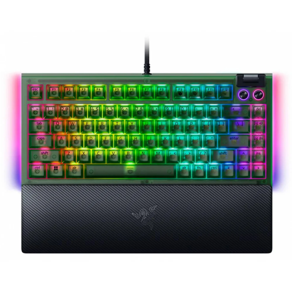Клавиатура Razer BlackWidow V4 75% Orange Switch Phantom Green Edition проводная, USB Type-A, зелёный