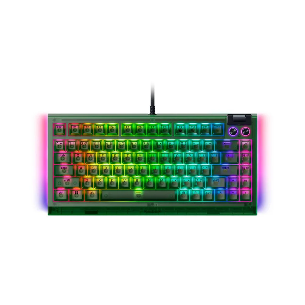 Клавиатура Razer BlackWidow V4 75% Orange Switch Phantom Green Edition проводная, USB Type-A, зелёный