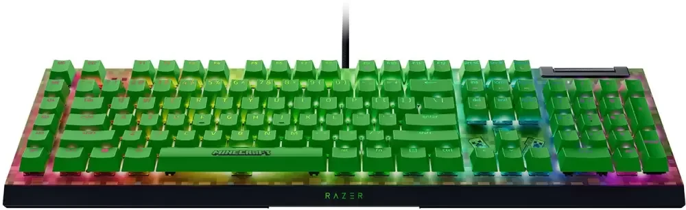 Клавиатура Razer BlackWidow V4 X Green Switch Minecraft Edition проводная, USB Type-A, зеленый