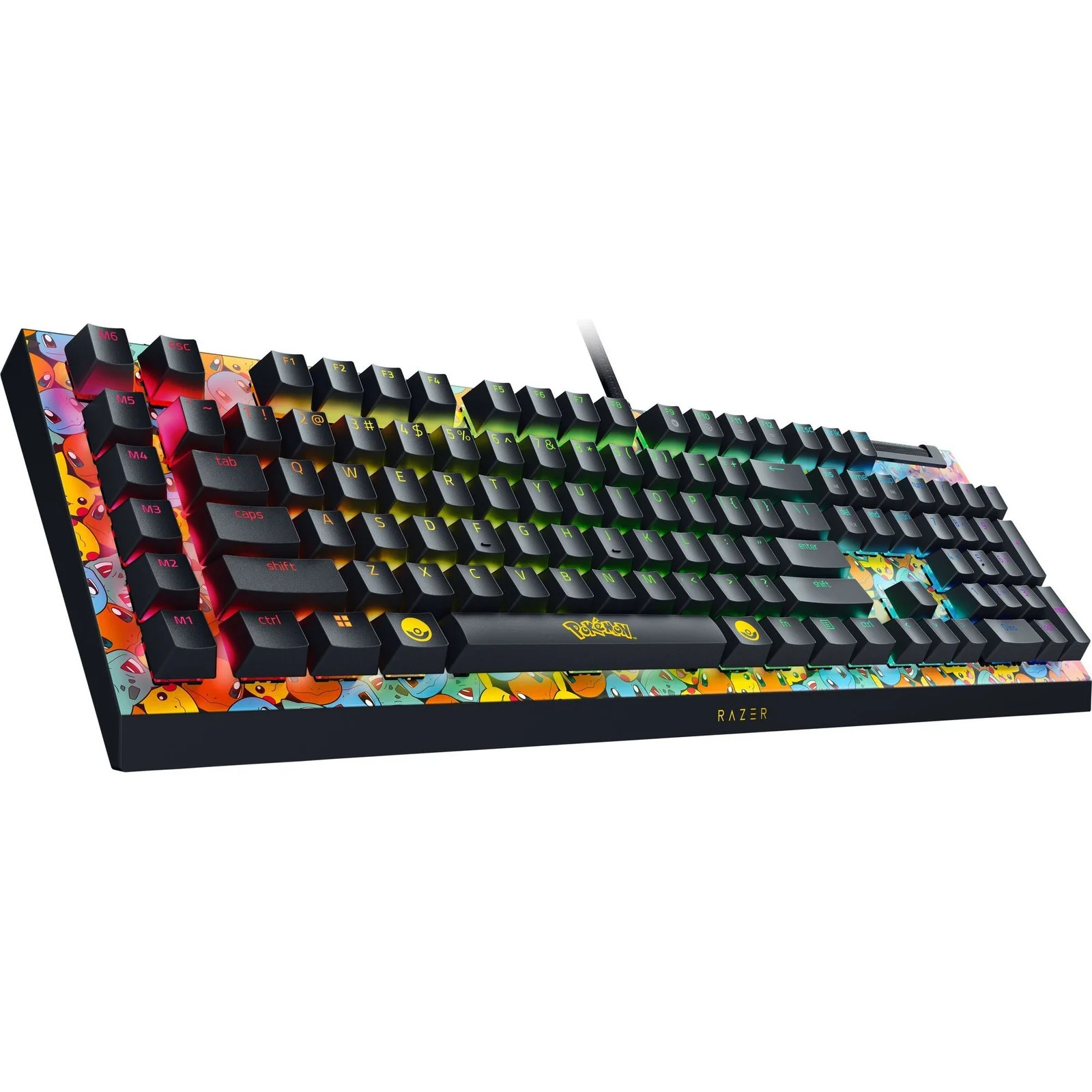 Клавиатура Razer BlackWidow V4 X Green Switch Pokemon Kanto Starters Edition проводная, USB Type-A, желтый