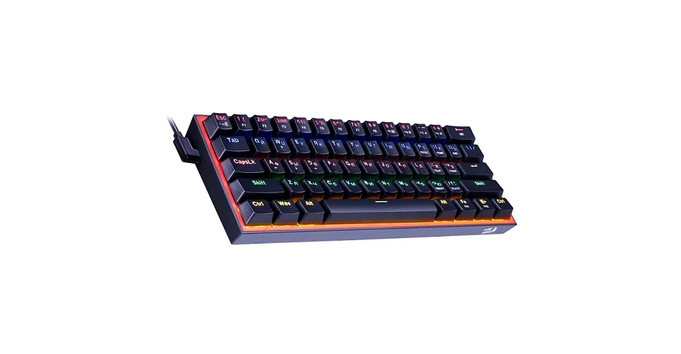 Клавиатура Redragon Fizz проводная, USB Type-A, чёрный/красный