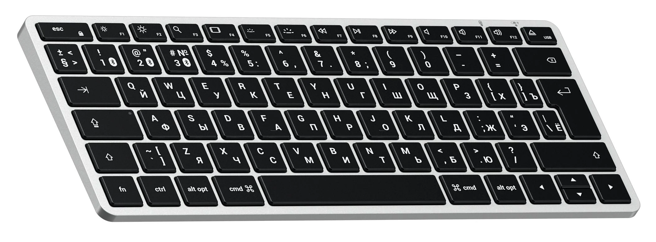 Клавиатура Satechi Slim X1 беспроводная, Bluetooth, серебристый