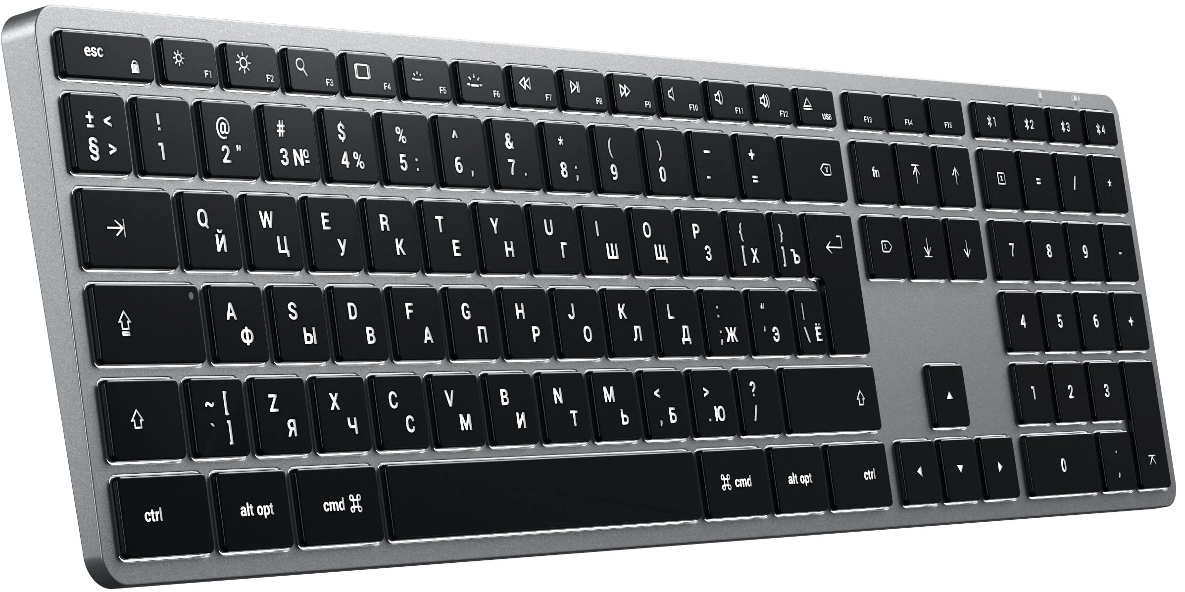 Клавиатура Satechi Slim X3 беспроводная, Bluetooth, серый