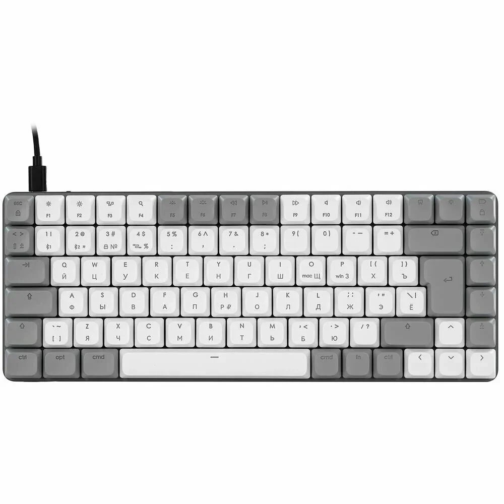 Клавиатура Satechi SM1 Slim Light гибридная, USB Type-A, Bluetooth, радиоканал, белый