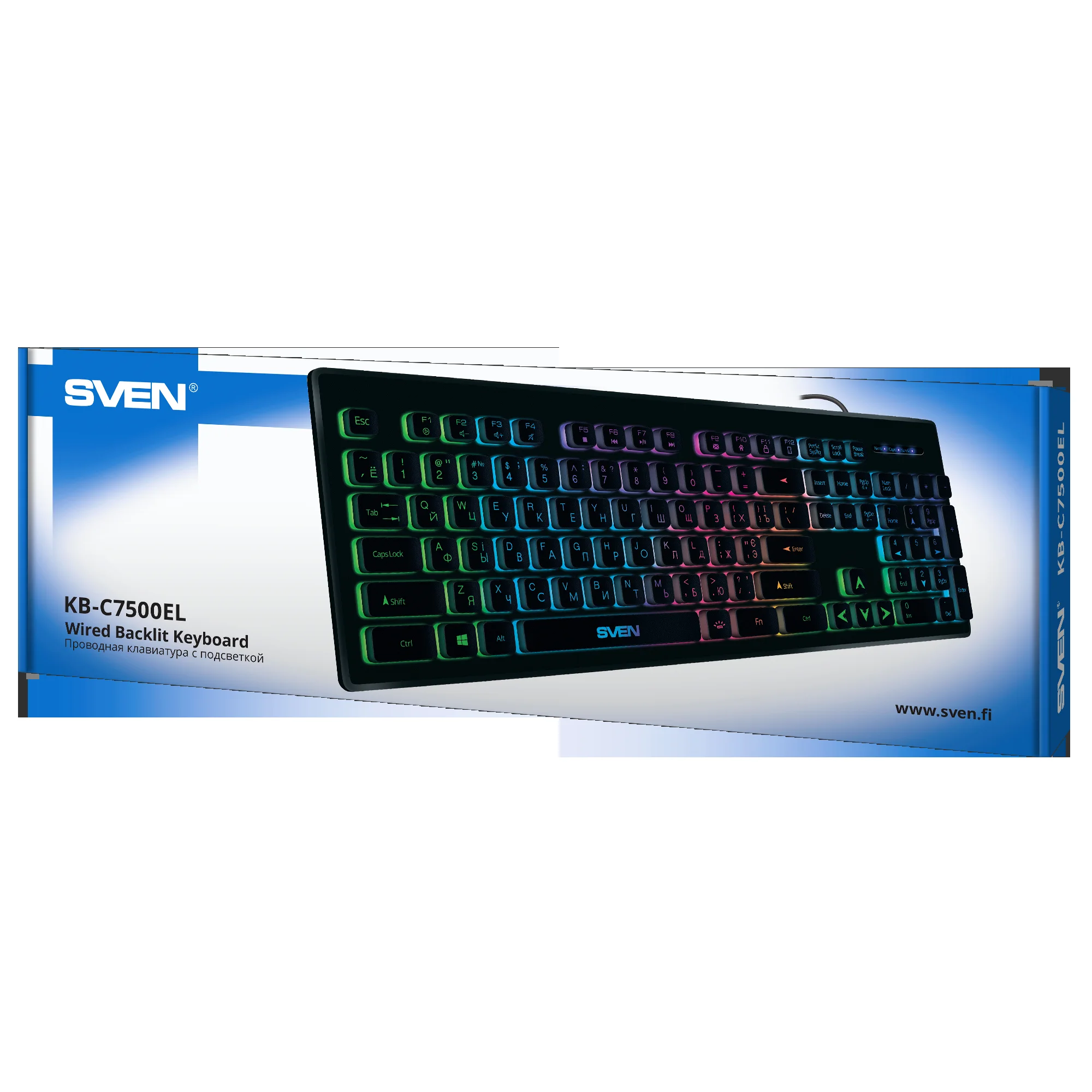 Клавиатура SVEN KB-C7500EL проводная, USB Type-A, чёрный