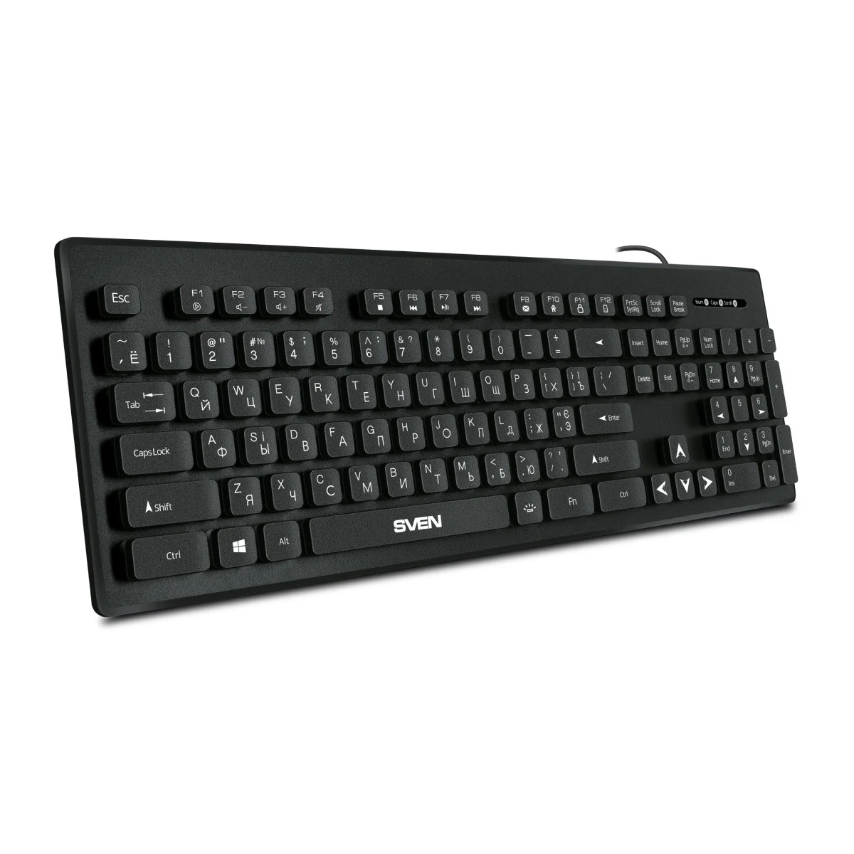 Клавиатура SVEN KB-C7500EL проводная, USB Type-A, чёрный