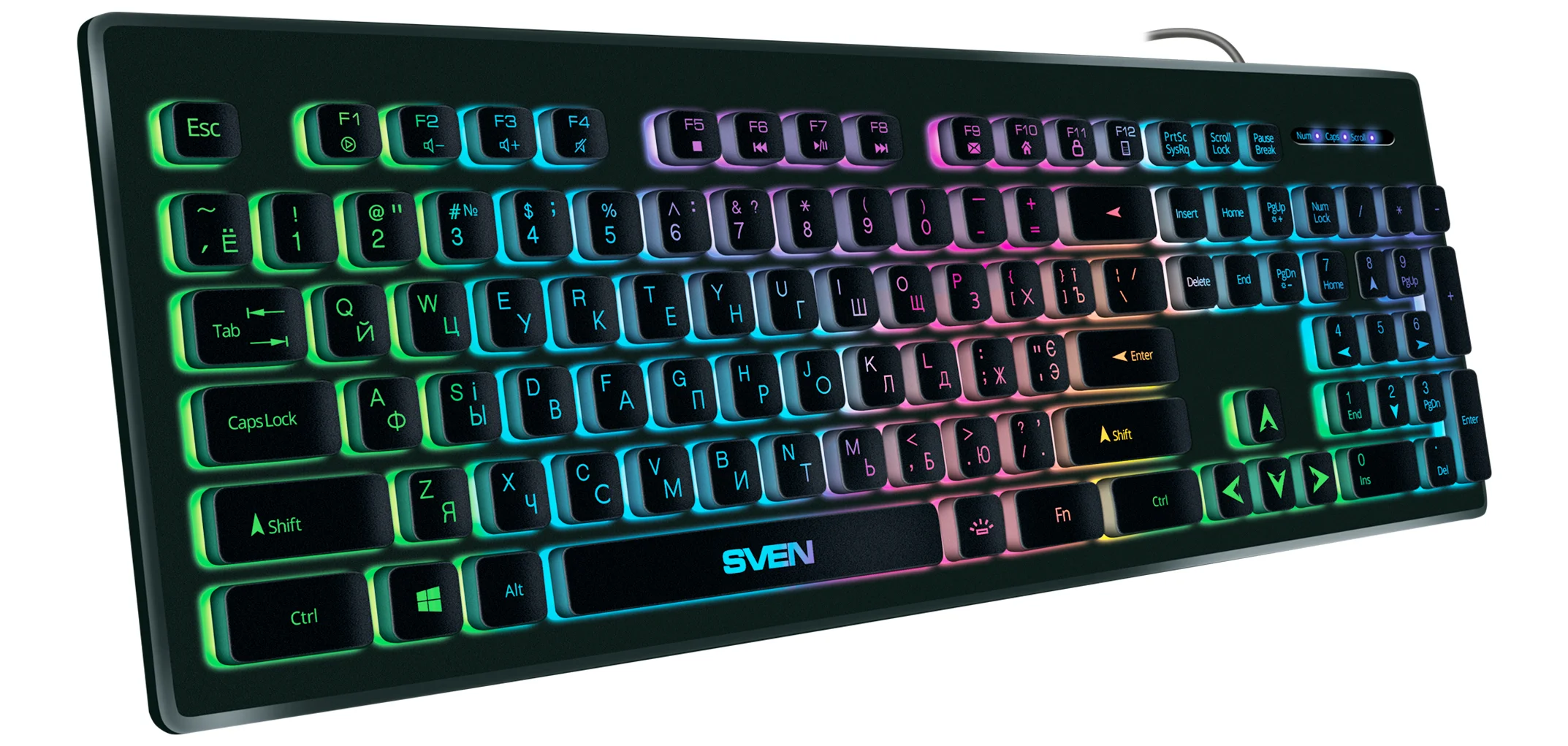 Клавиатура SVEN KB-C7500EL проводная, USB Type-A, чёрный