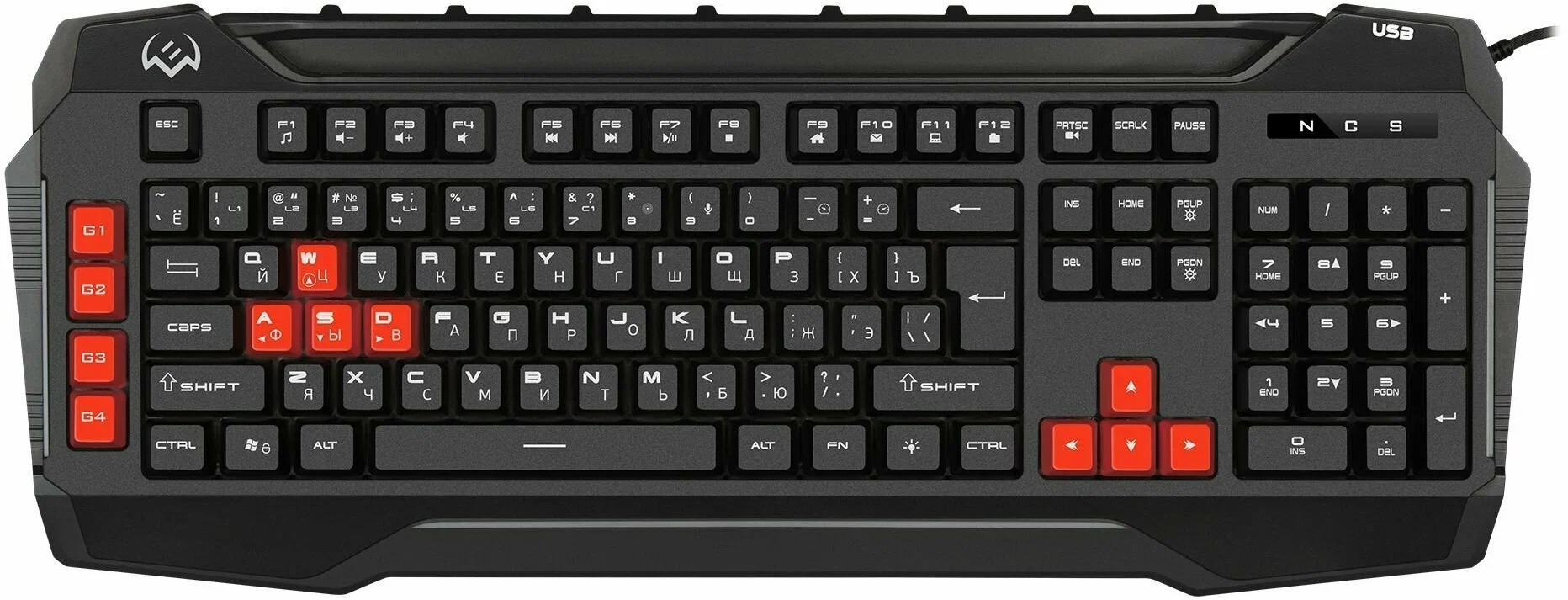 Клавиатура SVEN KB-G8800 проводная, USB Type-A, чёрный