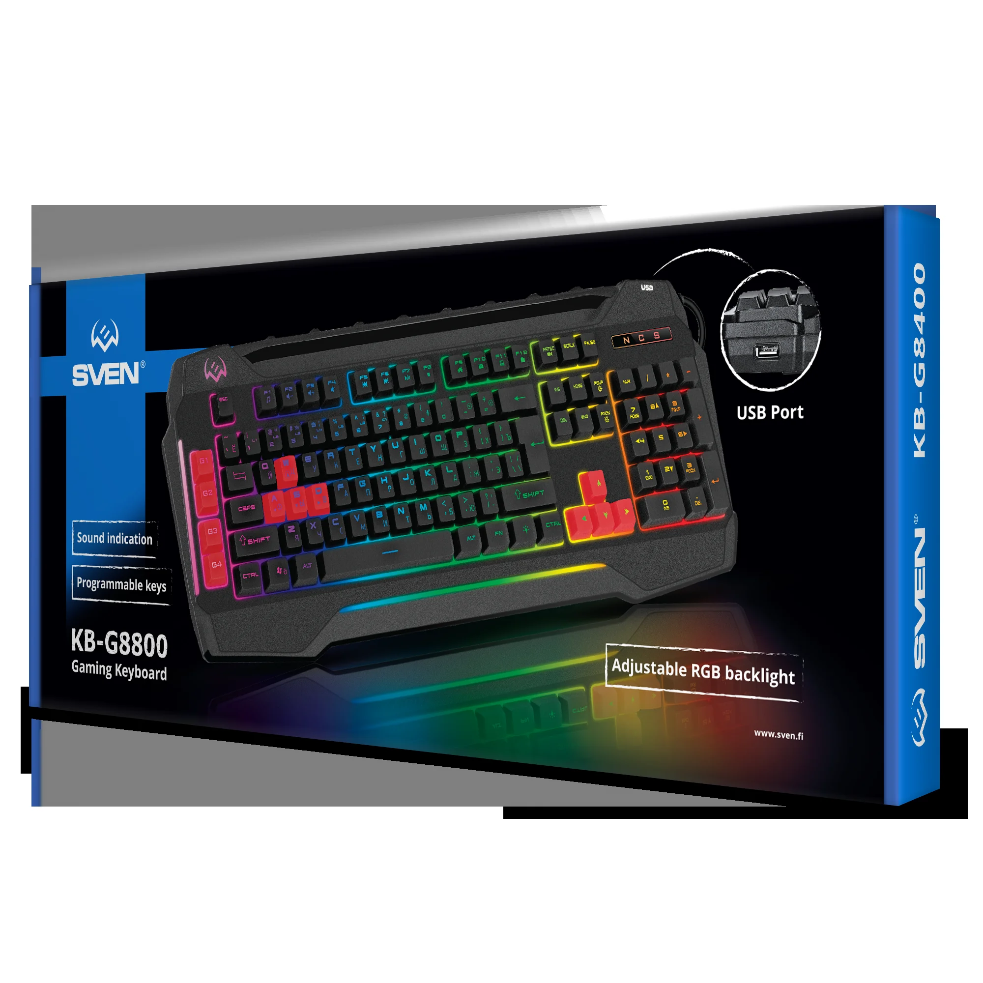 Клавиатура SVEN KB-G8800 проводная, USB Type-A, чёрный