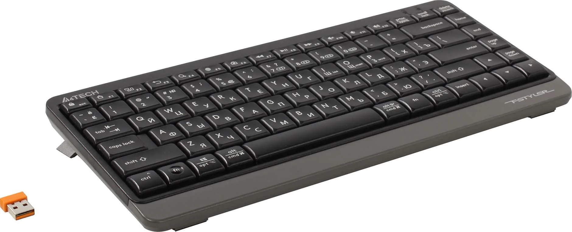 Клавиатура беспроводная A4Tech Fstyler FBK11, USB, Bluetooth/Радиоканал, черный/серый