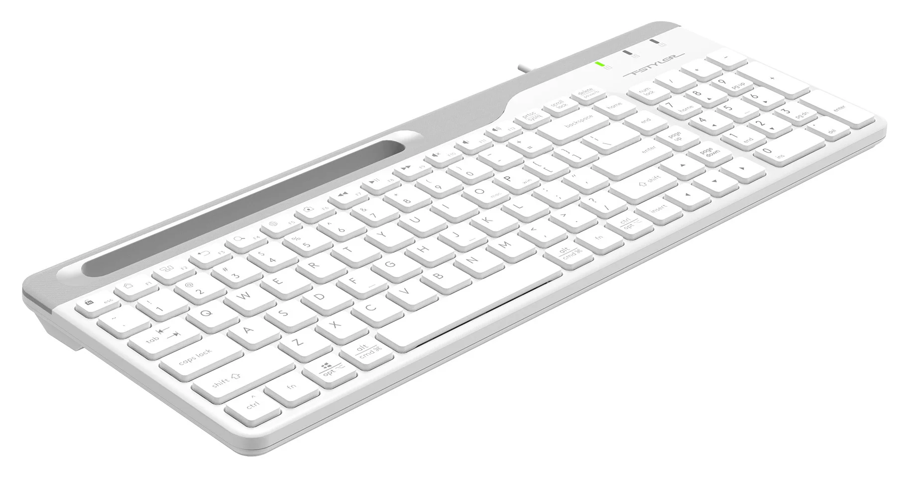 Клавиатура беспроводная A4Tech Fstyler FBK25, USB, Bluetooth/Радиоканал, белый/серый