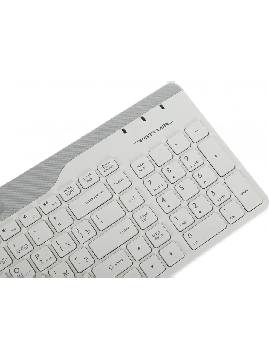 Клавиатура беспроводная A4Tech Fstyler FBK25, USB, Bluetooth/Радиоканал, белый/серый