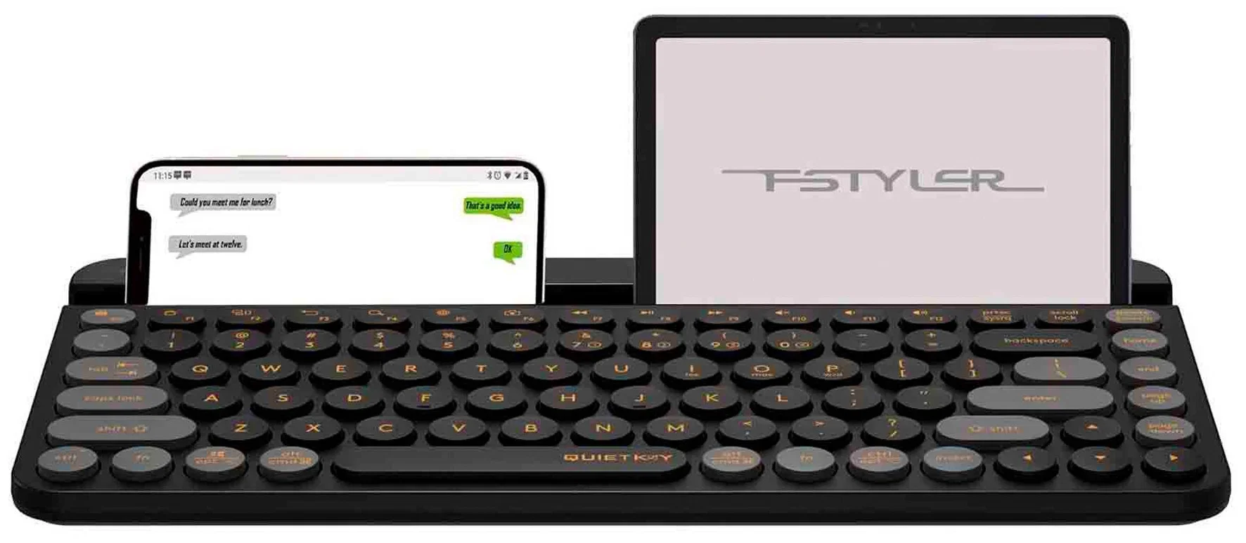 Клавиатура беспроводная A4Tech Fstyler FBK30 черный/серый USB BT/Radio slim Multimedia