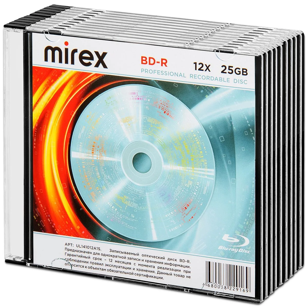 Диск BD-R Mirex 25 Gb, 12x, Slim Case (1), (1/50)
