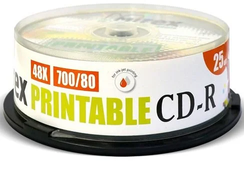 Диск CD-R Mirex 700 Mb, 48х, Cake Box (25), Ink Printable (25/300)
